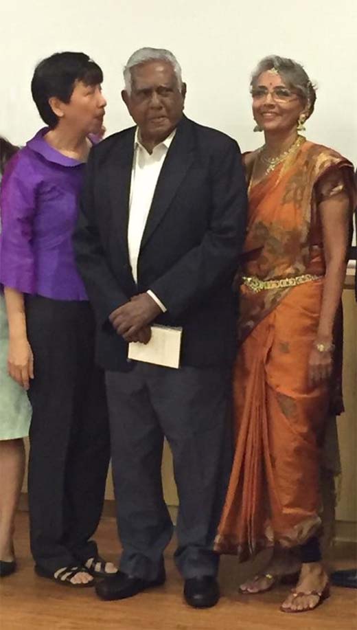 Malar with President Nathan and Associate Professor Angie Chew