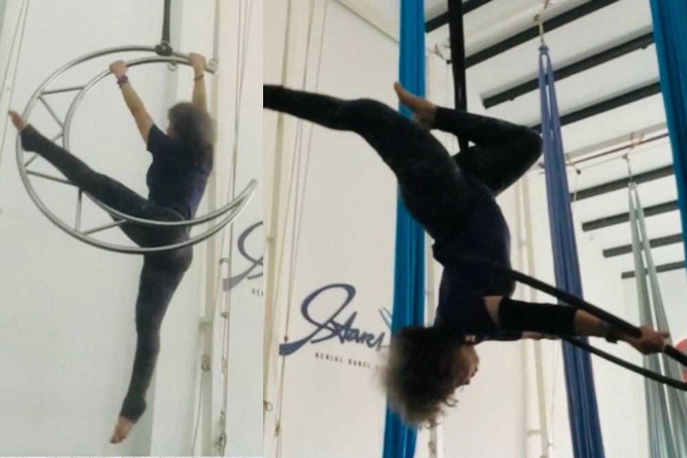Mission Happiness: Active Ageing for Silvers Who Thrive Through Regular Exercise - Caroline Mah - Aerial Crescent and Hoop