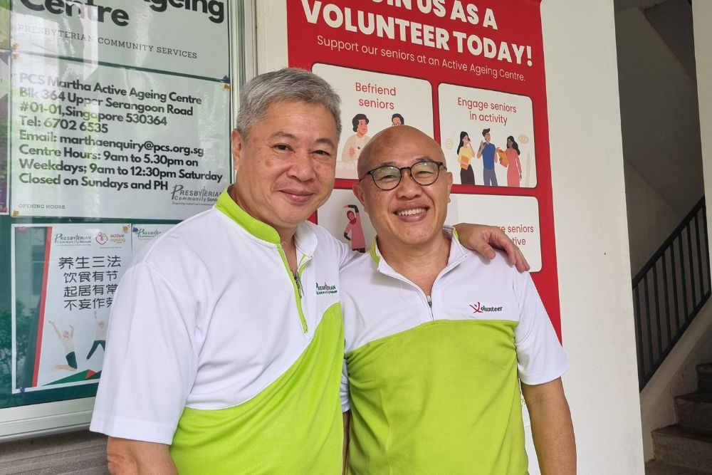 Silver Guardians: Volunteers Take On Helping Fellow Seniors With New AIC Programme, But Crave For More - Paul Lim (left) and Mike Khoo (right)