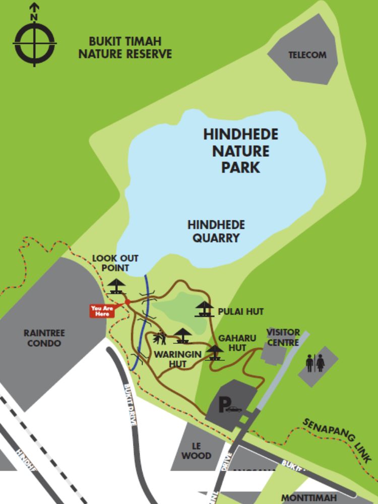 Hindhede Nature Park: Easy Hike With Photo Ops Of A Stunning Quarry Along The Rail Corridor - Map of the Hindhede Nature park