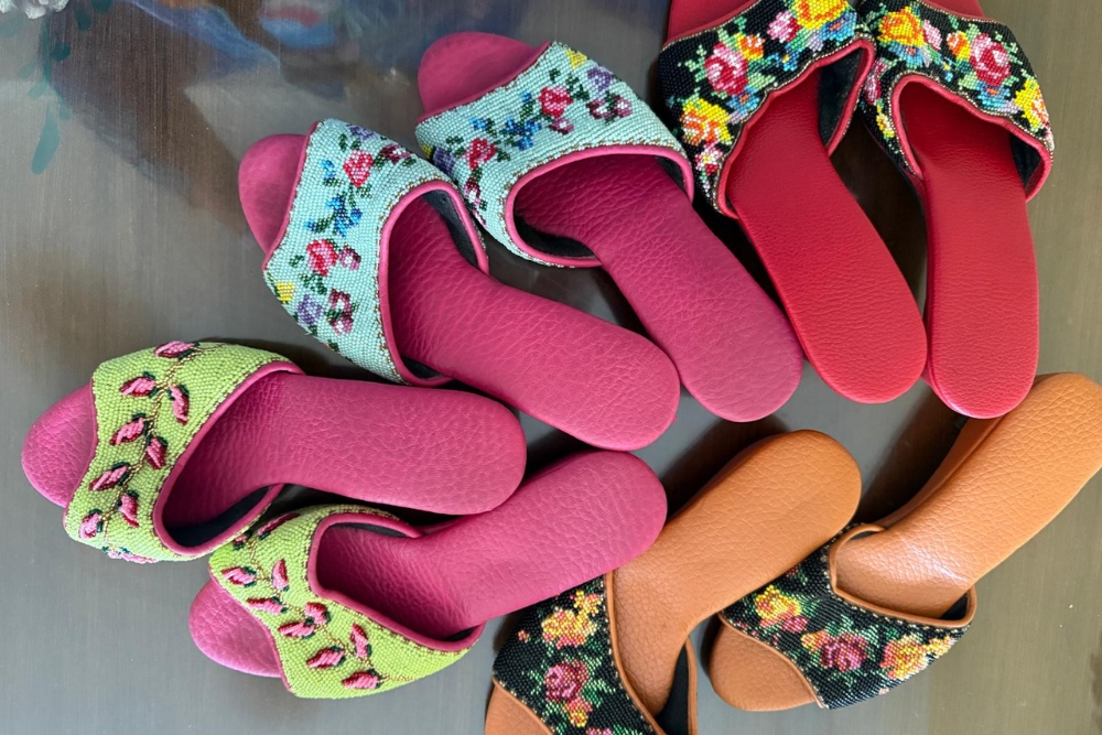 Why I Am Proud To Be Peranakan - Collection of beaded manet slippers.