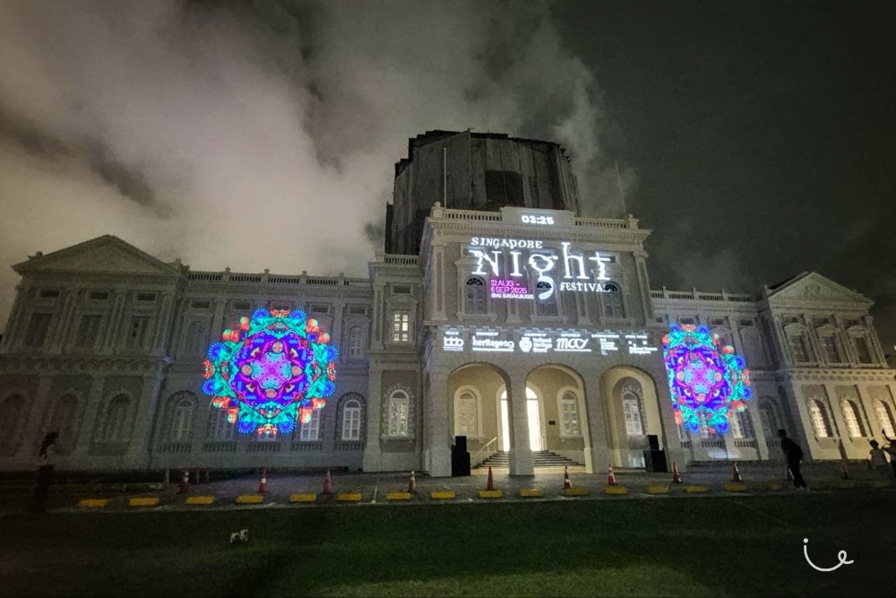Singapore Night Festival 2025: Best Highlights And Installations To Explore While Clocking Your Daily Steps - National Museum of Singapore Projection mapping light show