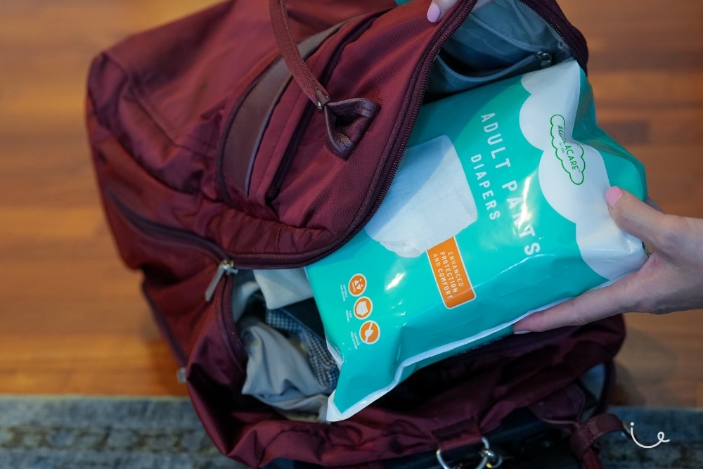Adult Diapers For Travel, Concerts, And Long Queues: One Writer's Honest Review - Pack in the bag