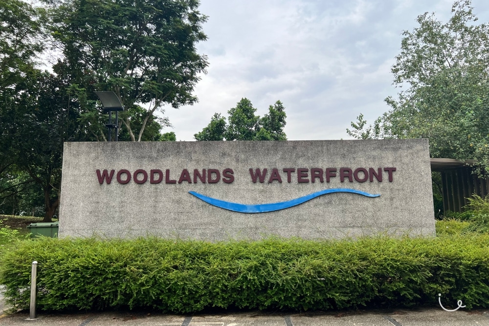 Guide To Woodlands Waterfront Park: Jetty Walk, Waterfront Vibes, And Views Of Johor Bahru - "Woodlands Waterfront” sign