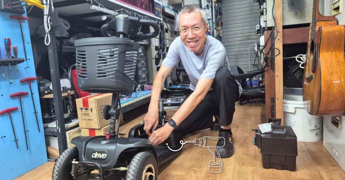 Retired Engineer Provides Personal Mobility Aids Repair Services For Seniors in Singapore – Often For Free