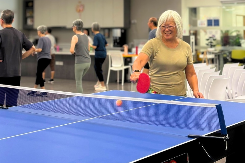 Solo Seniors In Singapore: How It Can Be Liberating, Fulfilling, And FunThe Liberation of being a Solo Senior - Josephine Chia playing table tennis