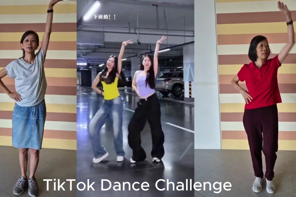 Seniors Write, Shoot And Edit Videos For Short Film Competition – This Is The Result - Ong Shi Chi (left) performing a TikTok dance challenge with her sister Kendra Ong (right)
